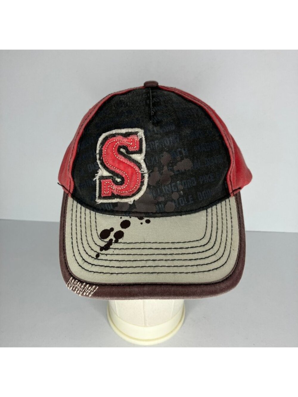 Seattle Mariners Hat Distressed Baseball Cap Men's Adjustable Red Black